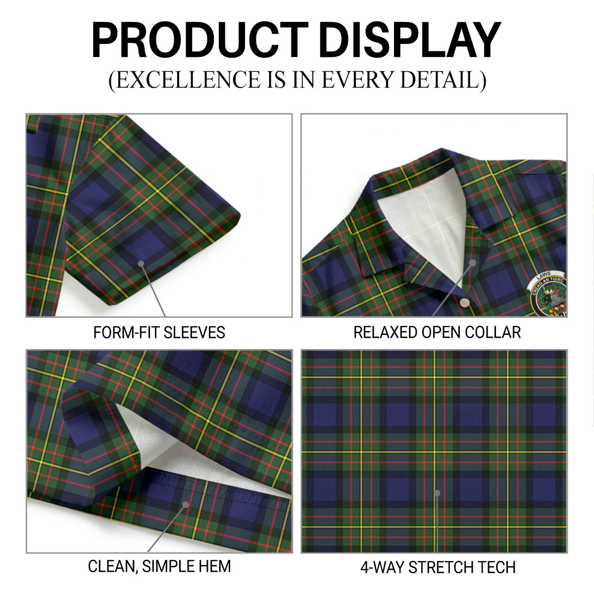 Laws Tartan Crest Hawaiian Shirt