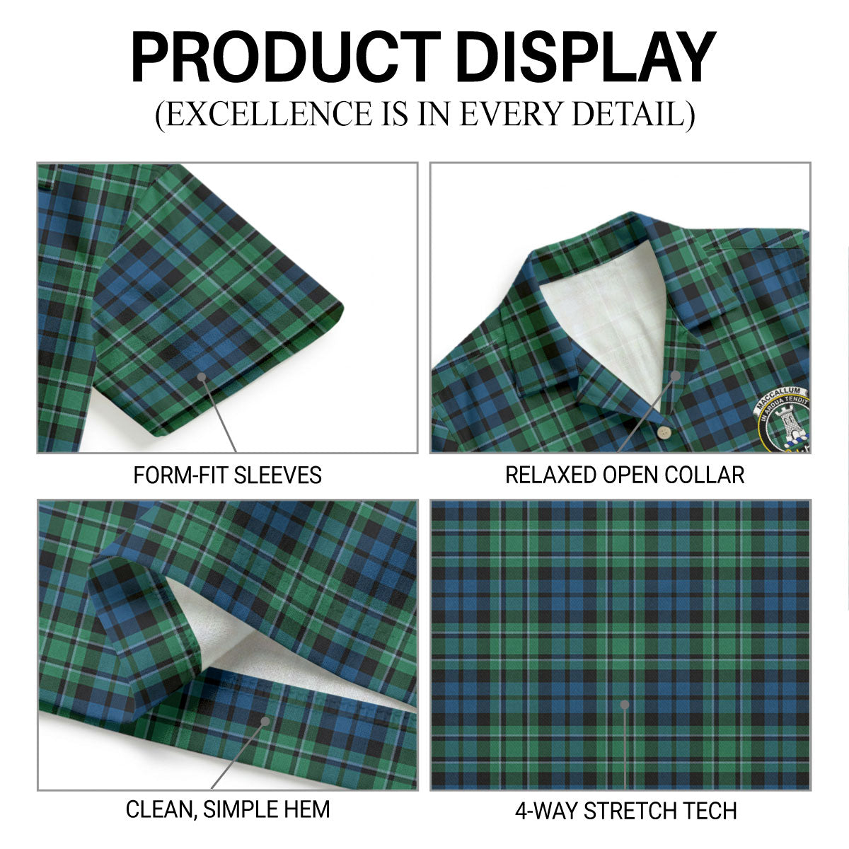 MacCallum Ancient Tartan Crest Hawaiian Shirt