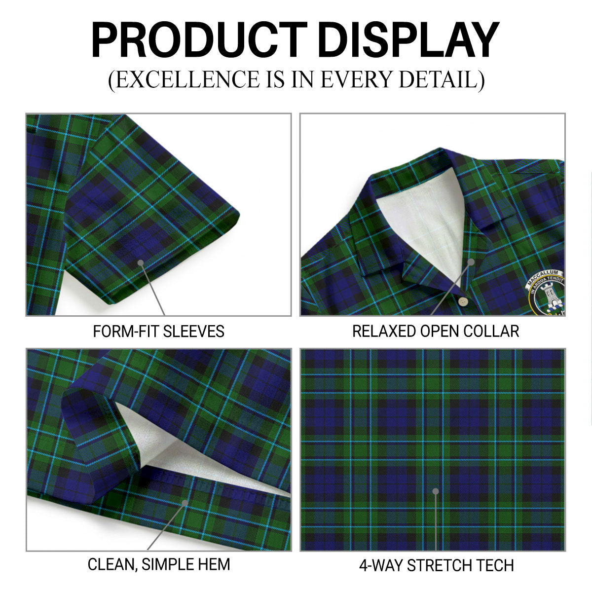 MacCallum Modern Tartan Crest Hawaiian Shirt