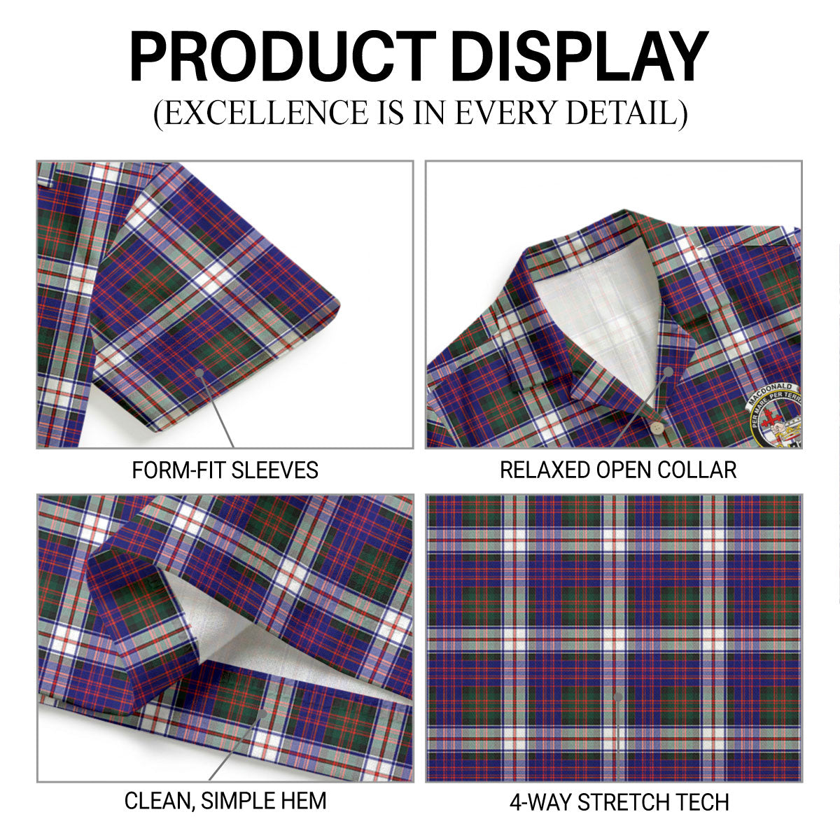 MacDonald Dress Modern Tartan Crest Hawaiian Shirt