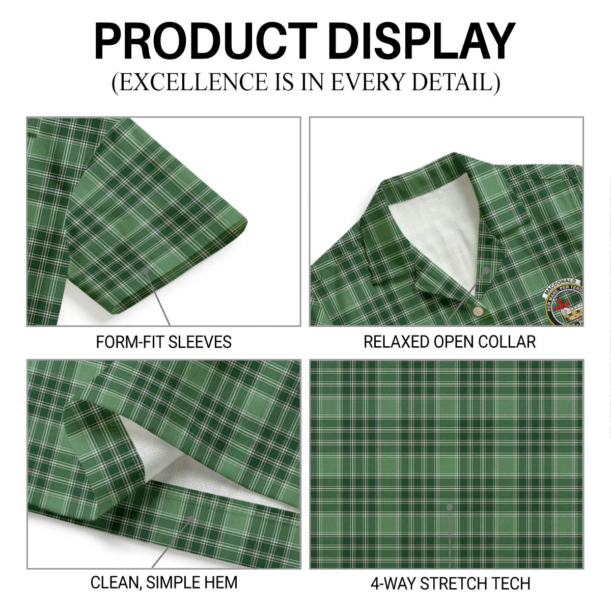 MacDonald Lord of the Isles Hunting Tartan Crest Hawaiian Shirt
