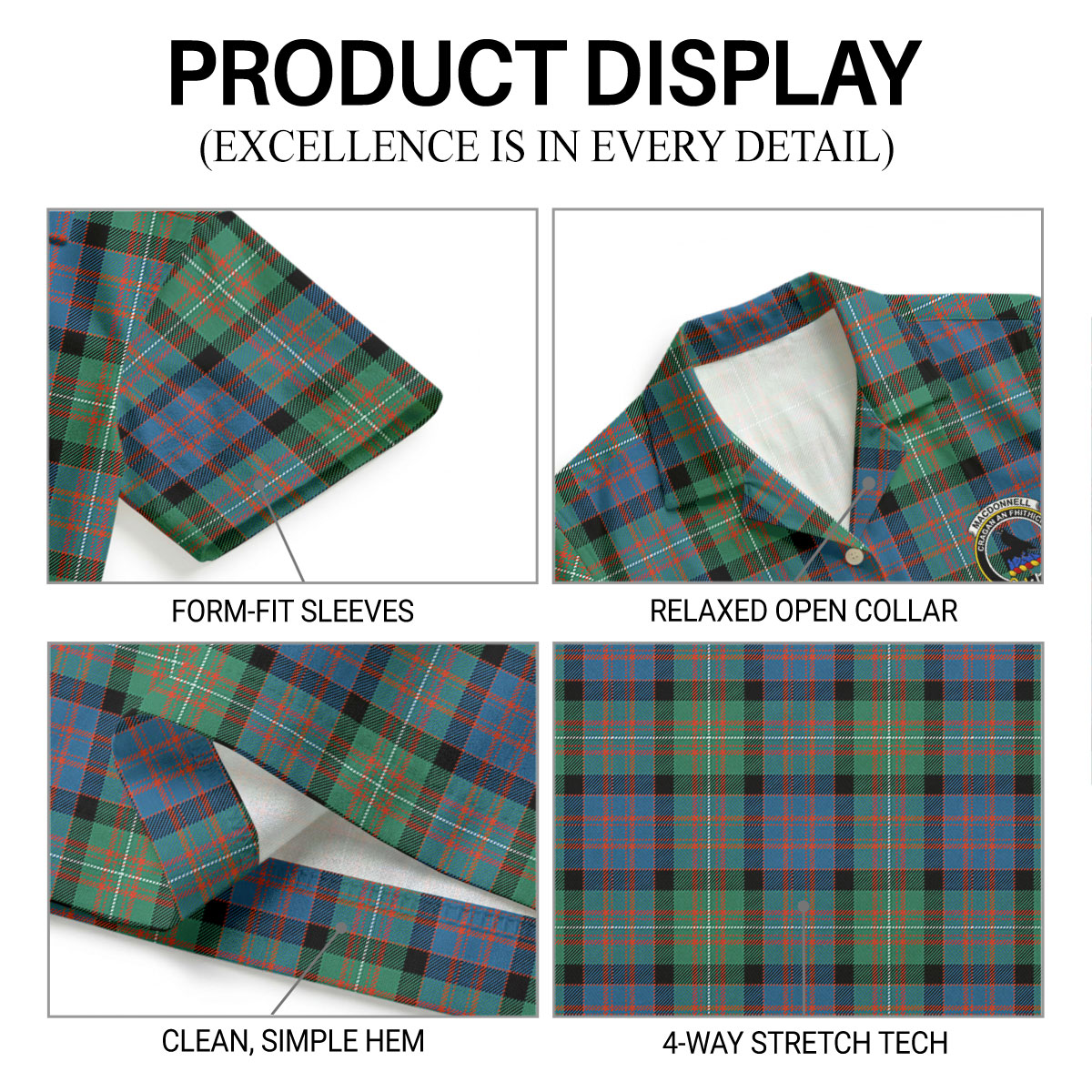 MacDonnell of Glengarry Ancient Tartan Crest Hawaiian Shirt