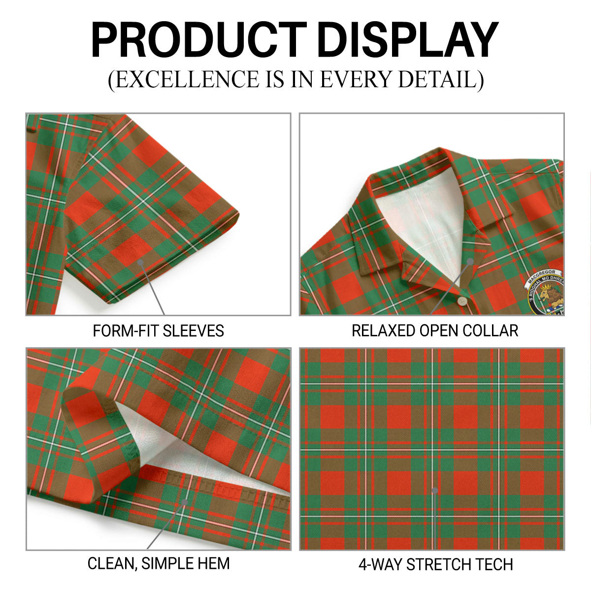 MacGregor Ancient Tartan Crest Hawaiian Shirt