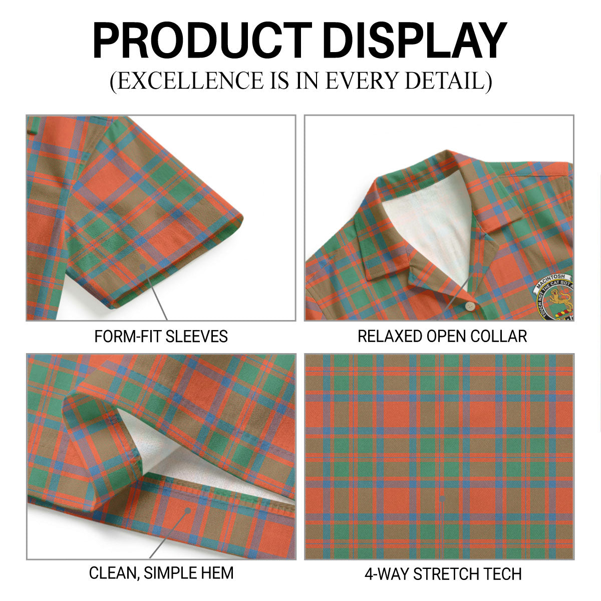 MacIntosh Ancient Tartan Crest Hawaiian Shirt