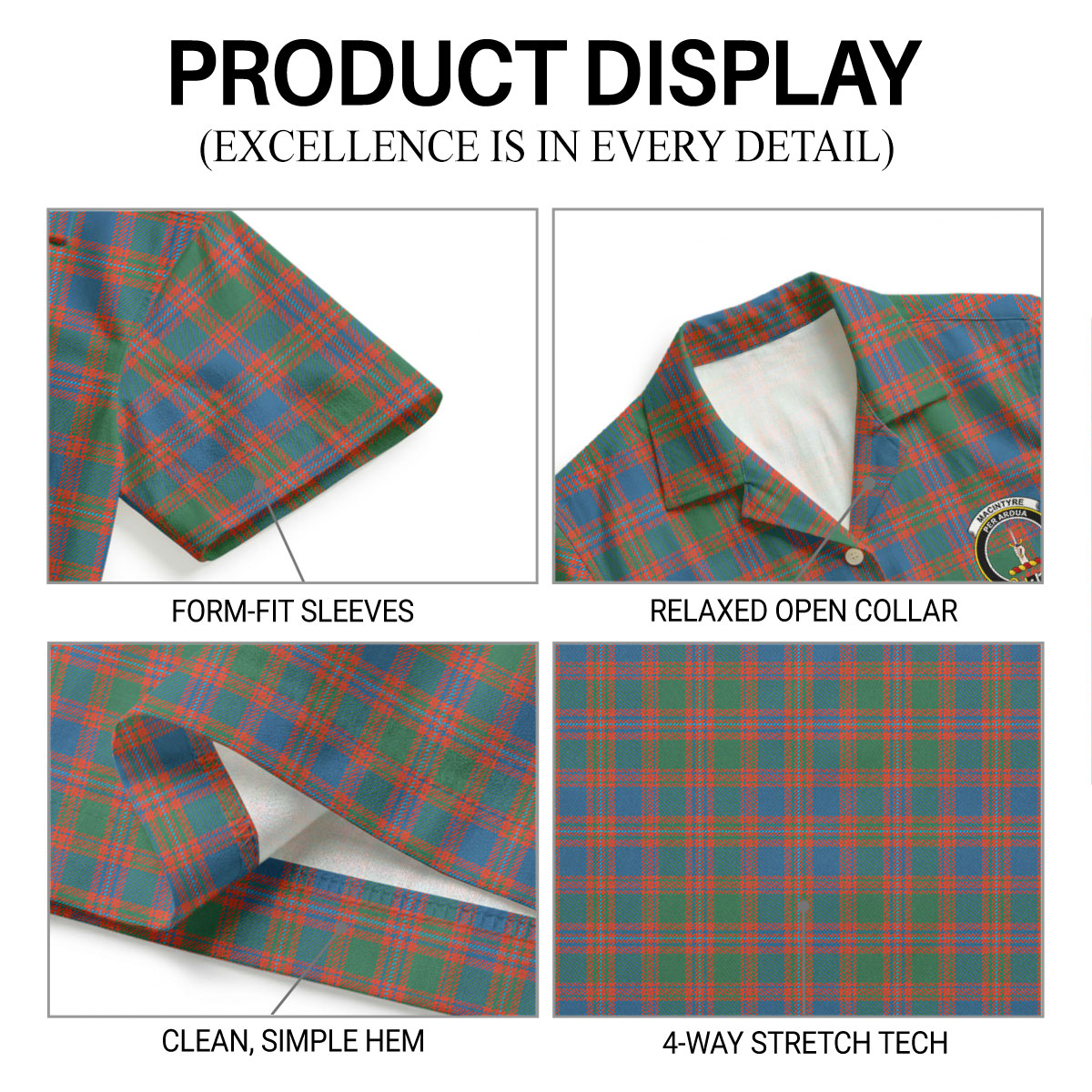 MacIntyre Ancient Tartan Crest Hawaiian Shirt