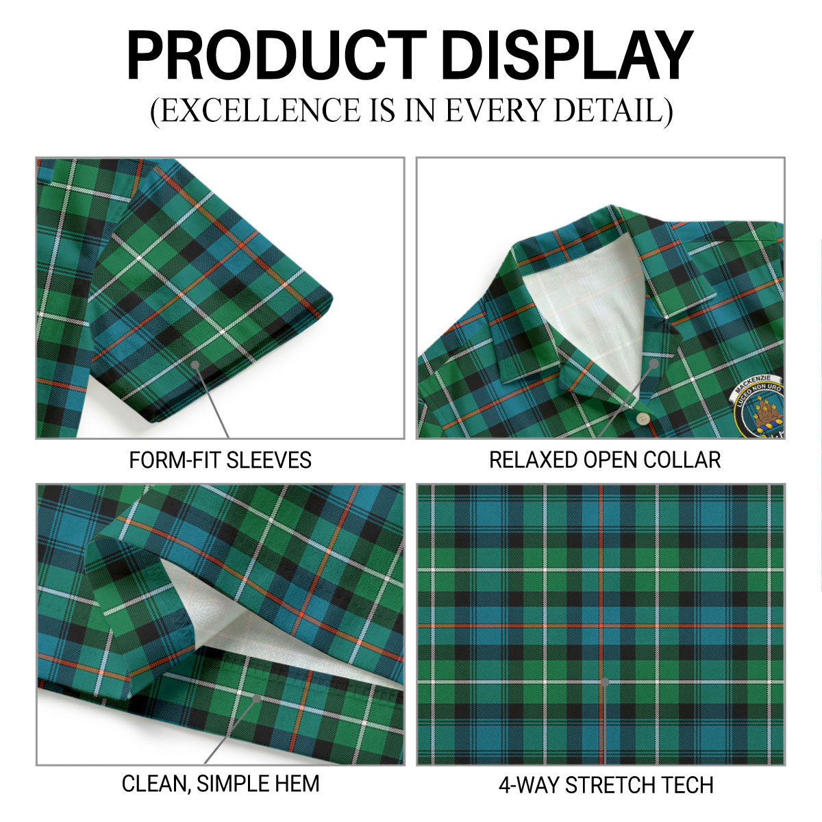 MacKenzie Ancient Tartan Crest Hawaiian Shirt