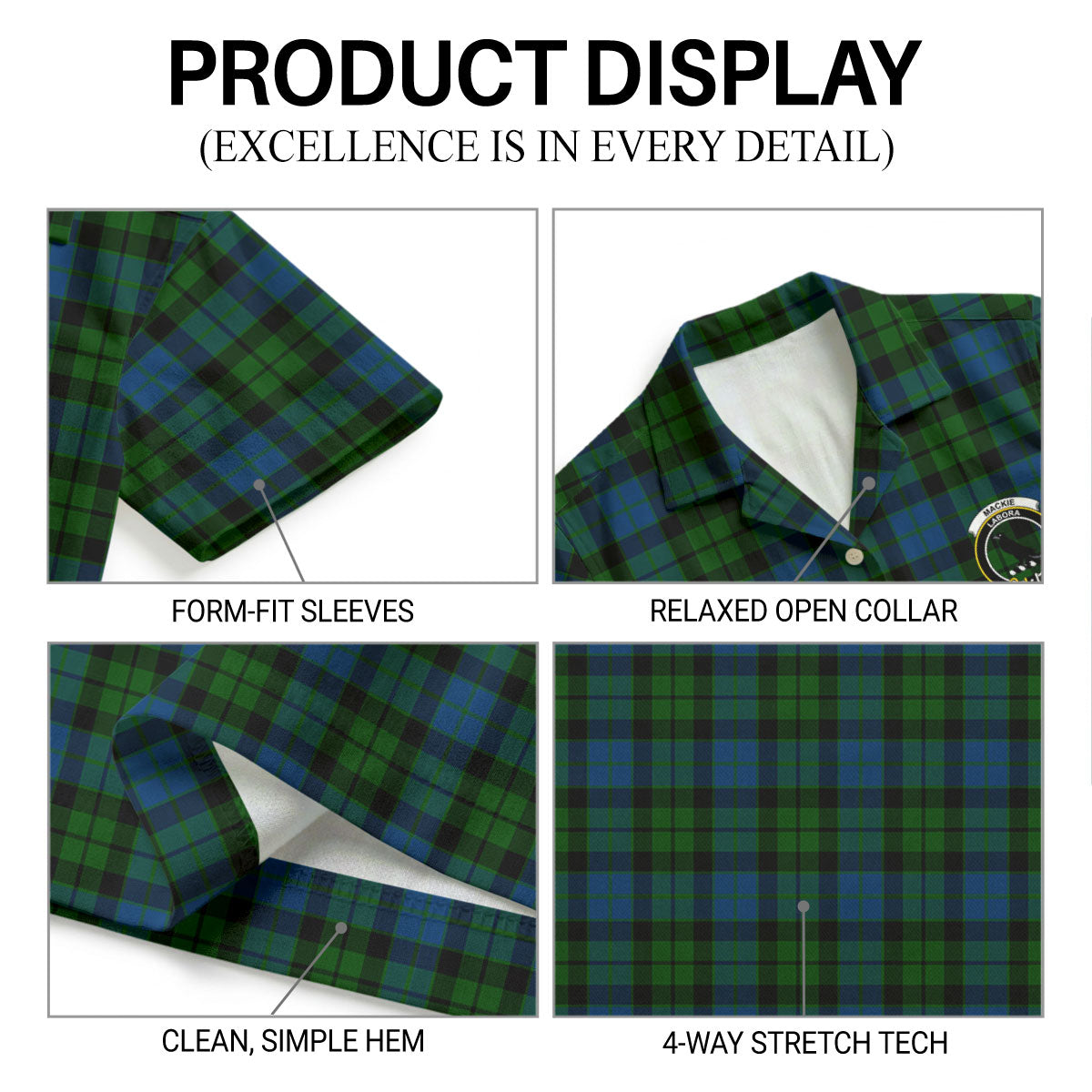 MacKie Tartan Crest Hawaiian Shirt
