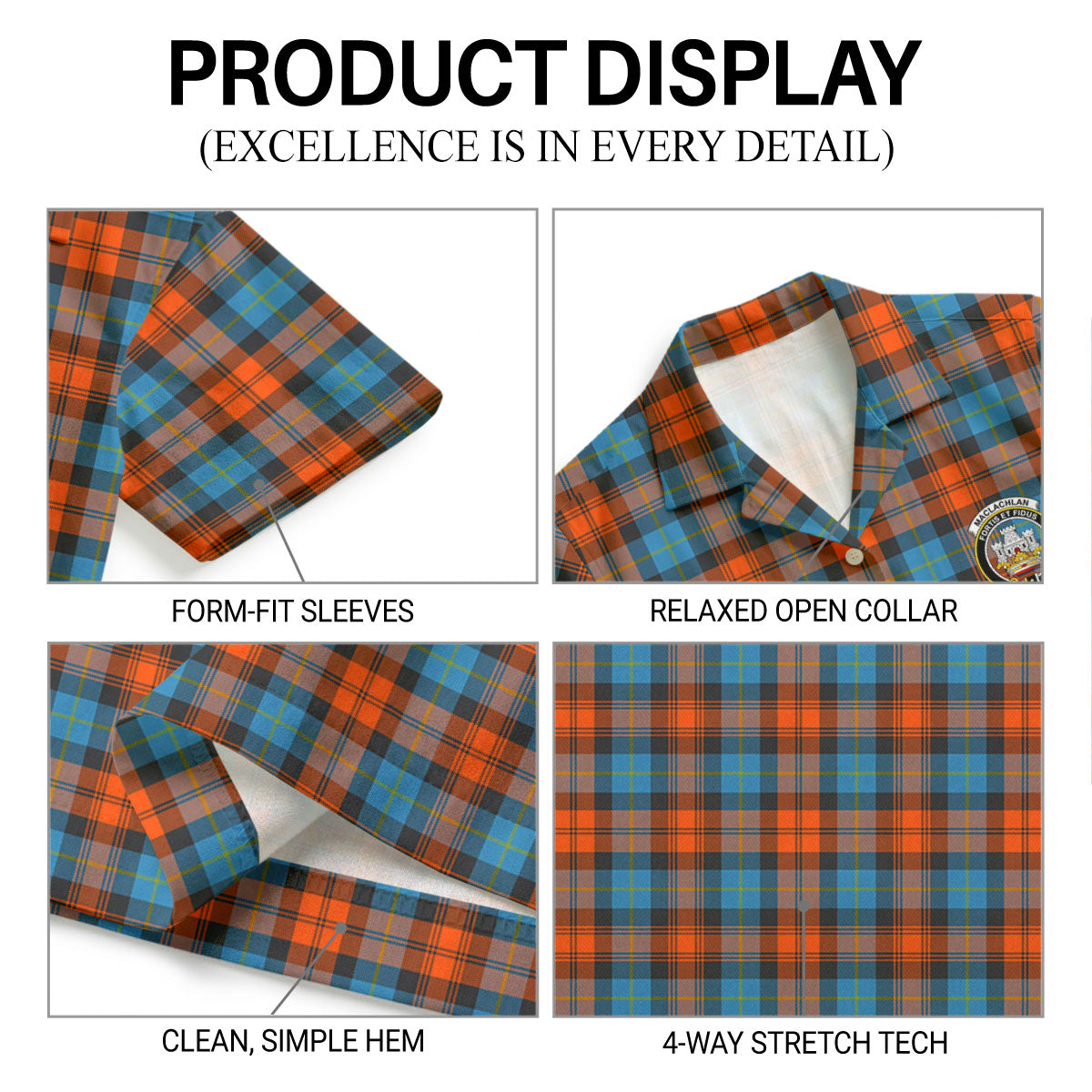 MacLachlan Ancient Tartan Crest Hawaiian Shirt