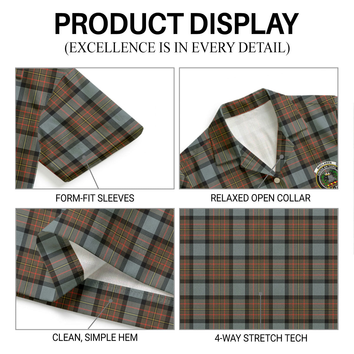 MacLaren Weathered Tartan Crest Hawaiian Shirt