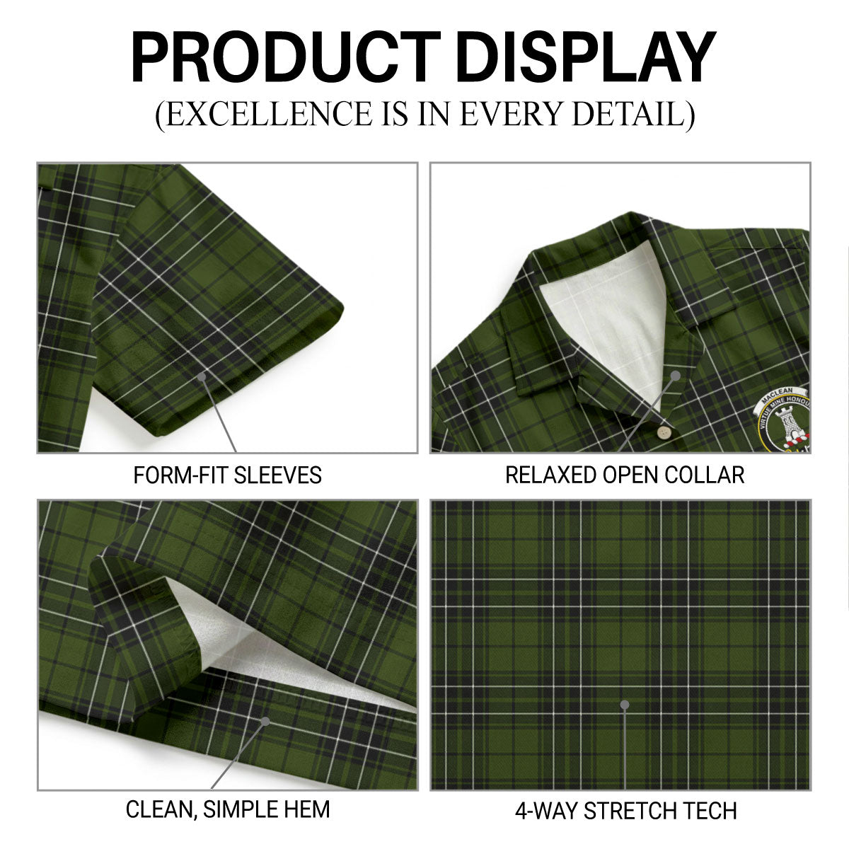 MacLean Hunting Tartan Crest Hawaiian Shirt