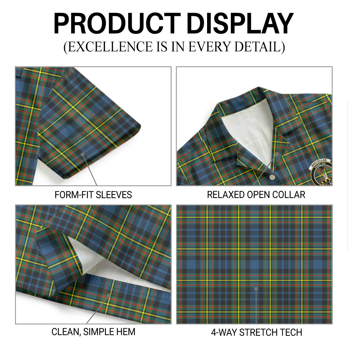 MacLellan Ancient Tartan Crest Hawaiian Shirt