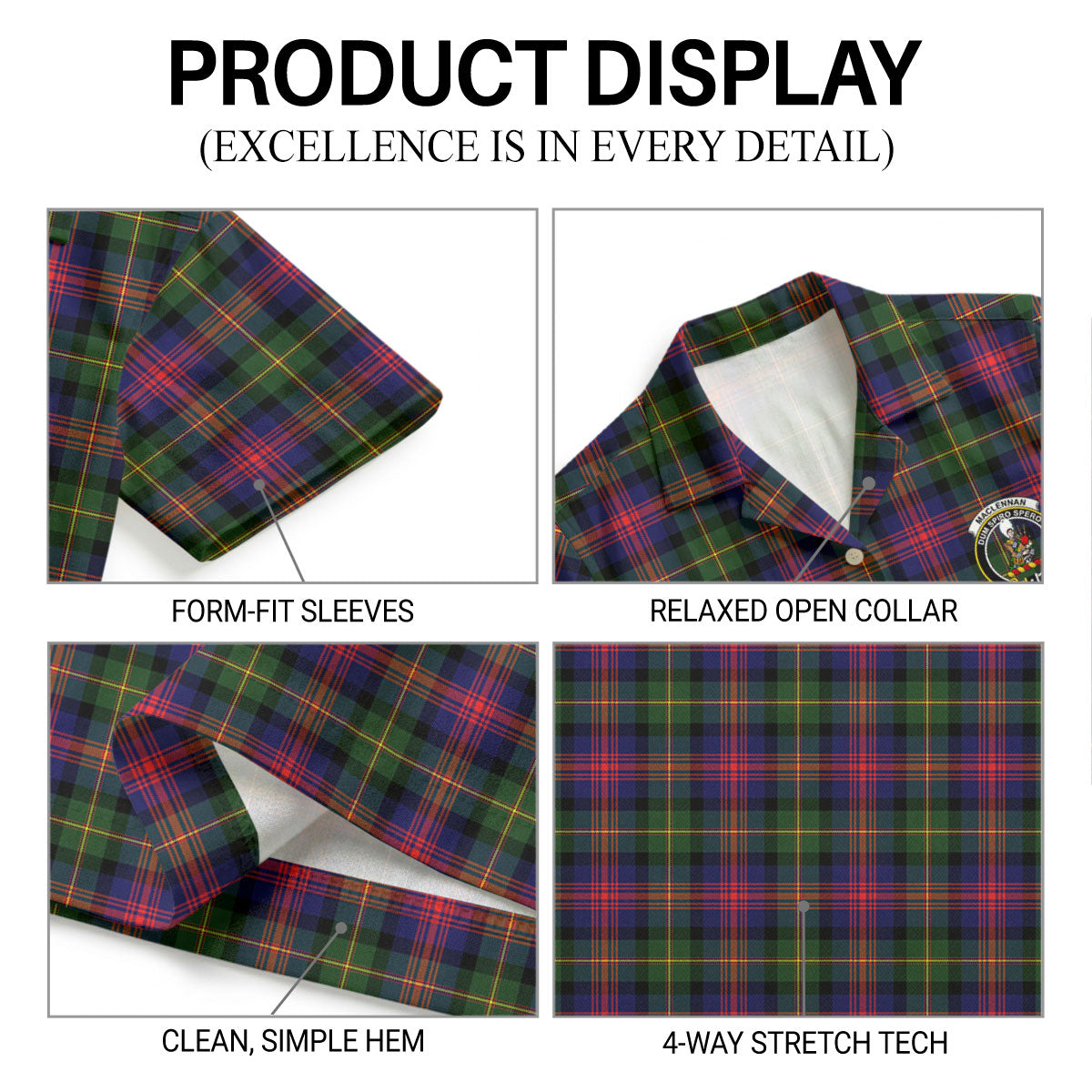 MacLennan Modern Tartan Crest Hawaiian Shirt
