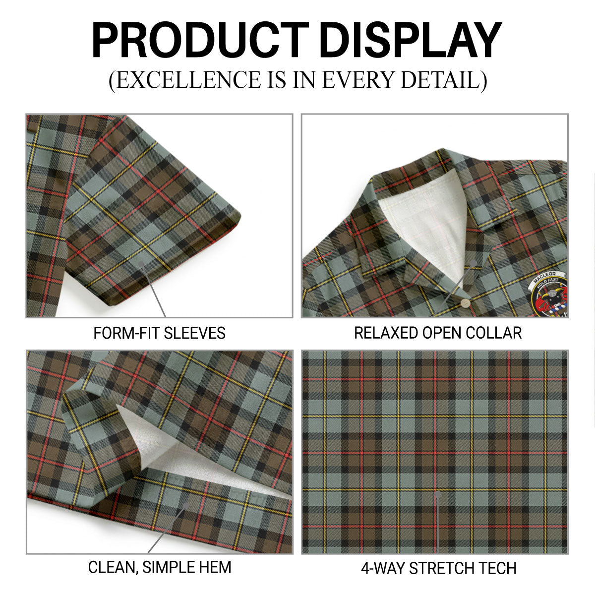 MacLeod of Harris Weathered Tartan Crest Hawaiian Shirt