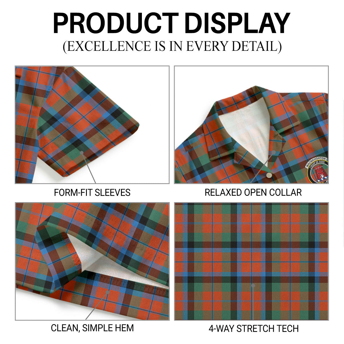 MacNaughton Ancient Tartan Crest Hawaiian Shirt