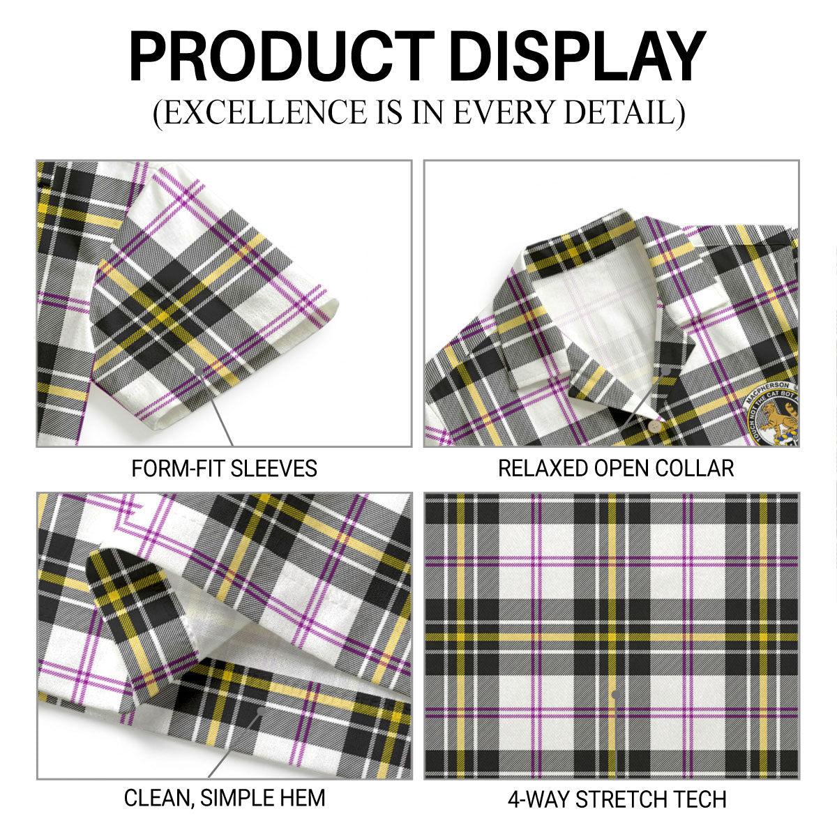 MacPherson Dress Modern Tartan Crest Hawaiian Shirt