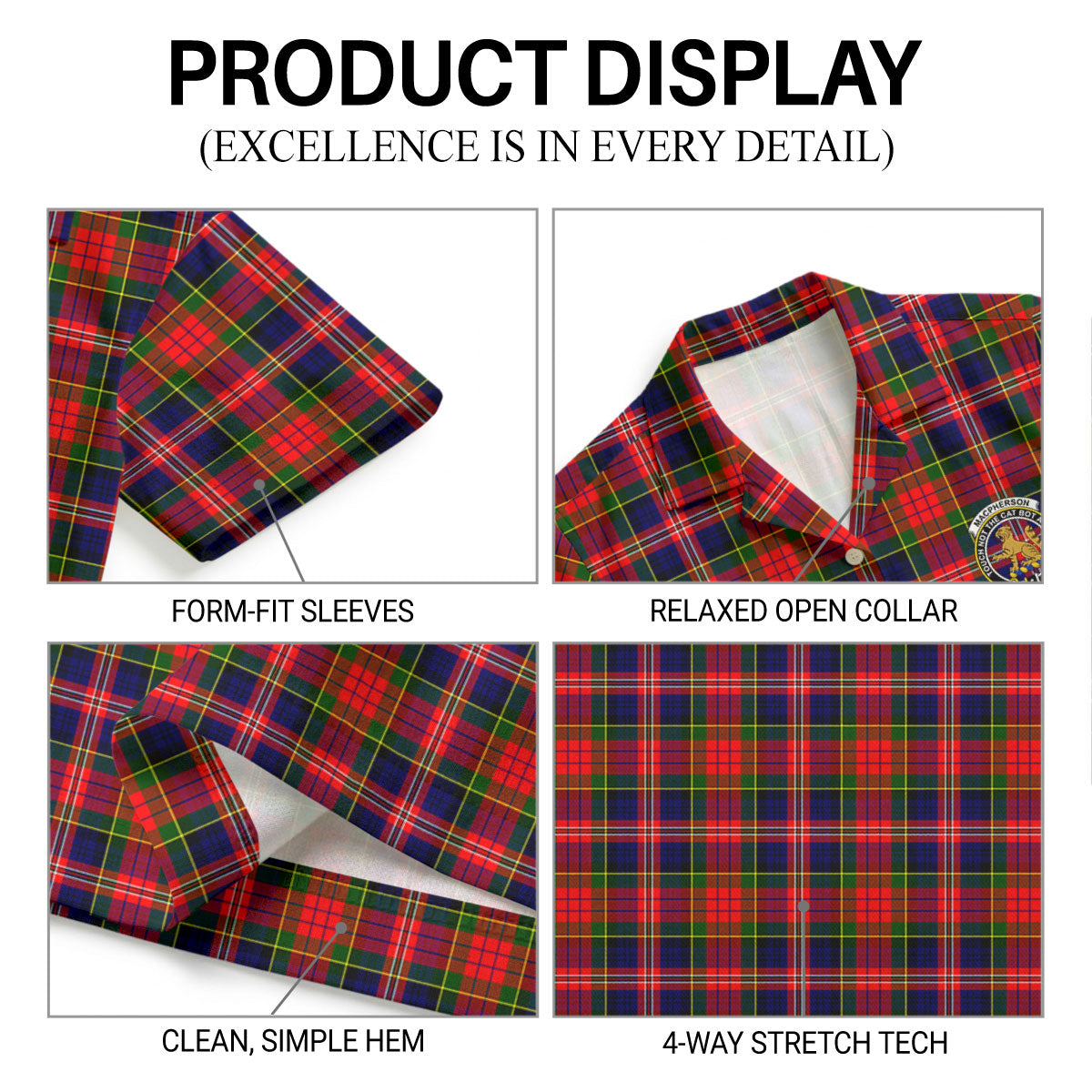 MacPherson Modern Tartan Crest Hawaiian Shirt