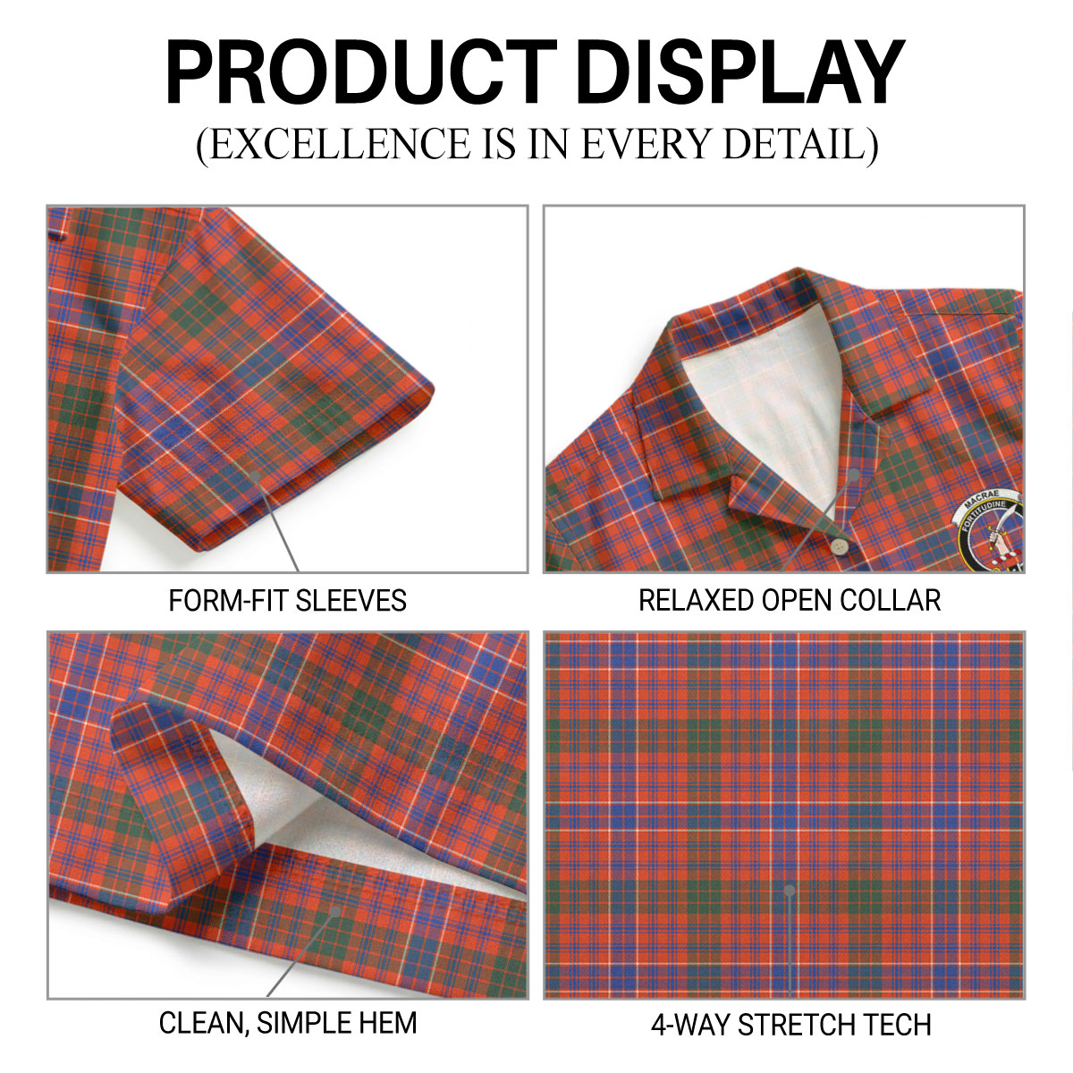 MacRae Ancient Tartan Crest Hawaiian Shirt