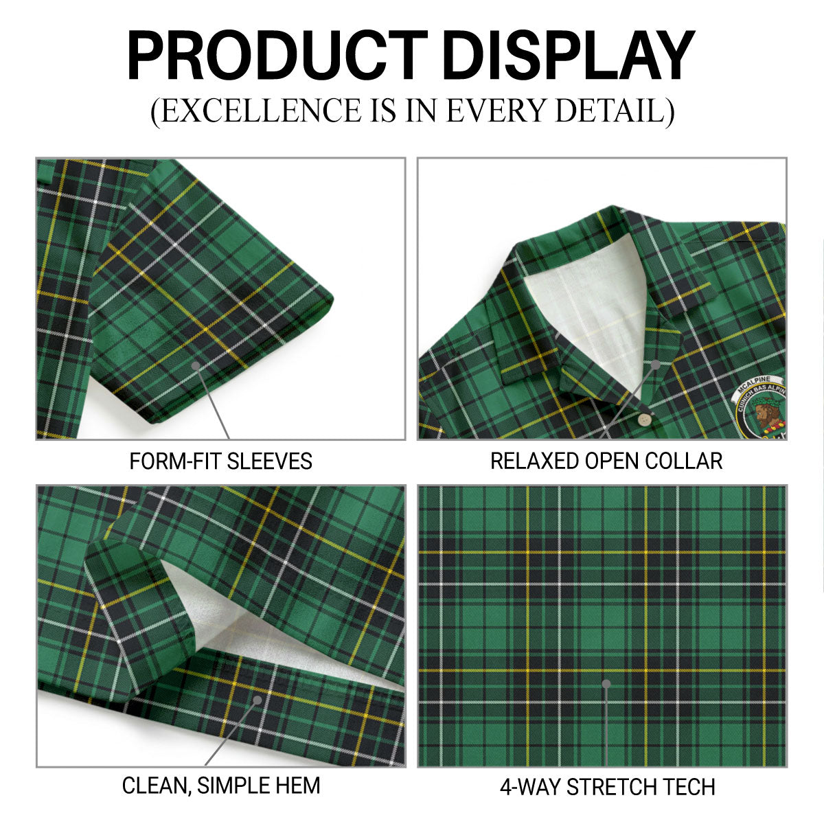 McAlpine Ancient Tartan Crest Hawaiian Shirt