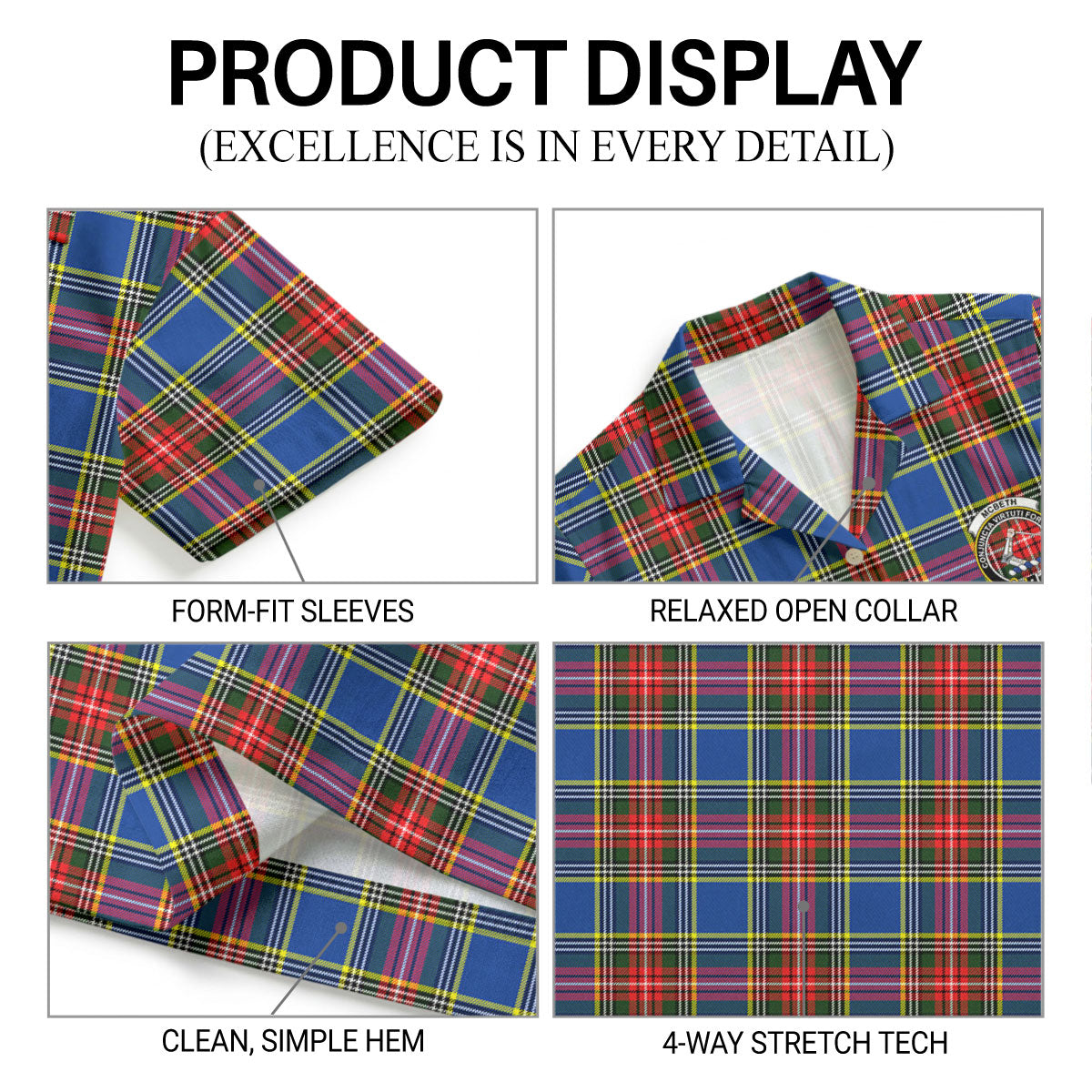 McBeth Modern Tartan Crest Hawaiian Shirt