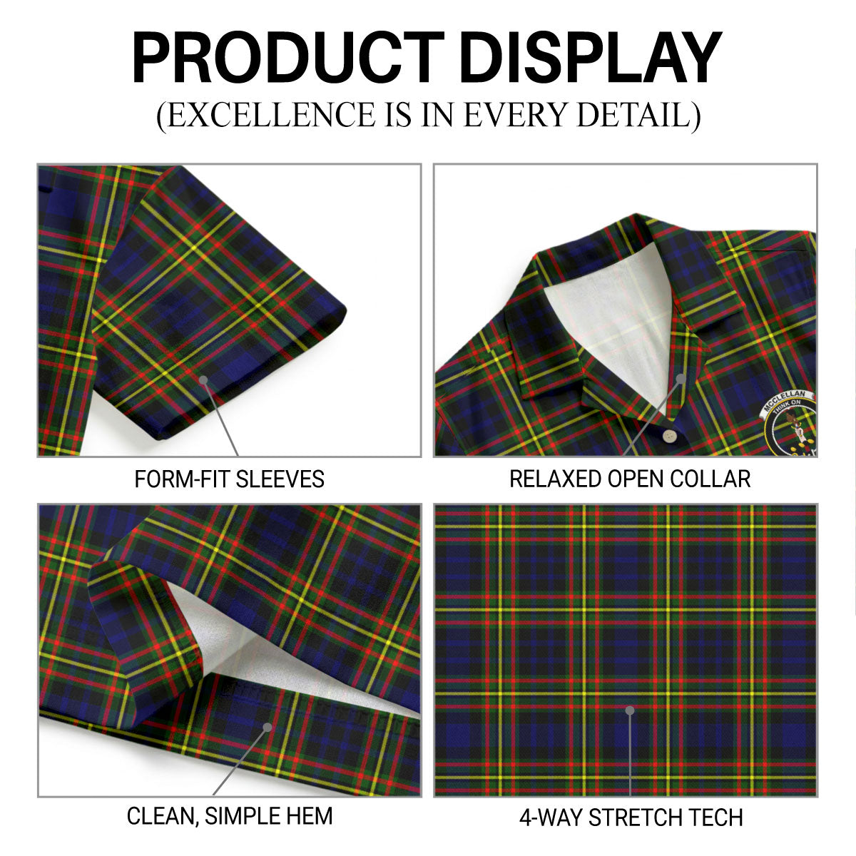 McClellan Modern Tartan Crest Hawaiian Shirt