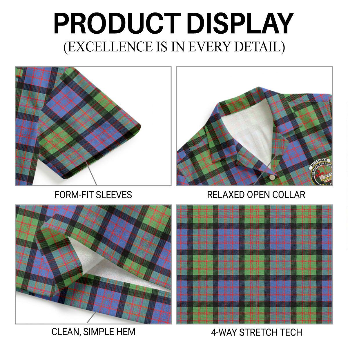 McDonald Ancient Tartan Crest Hawaiian Shirt