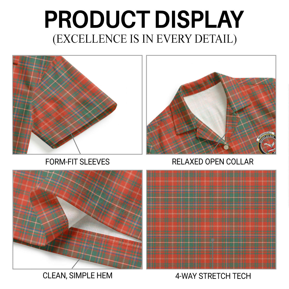 McDougall Ancient Tartan Crest Hawaiian Shirt