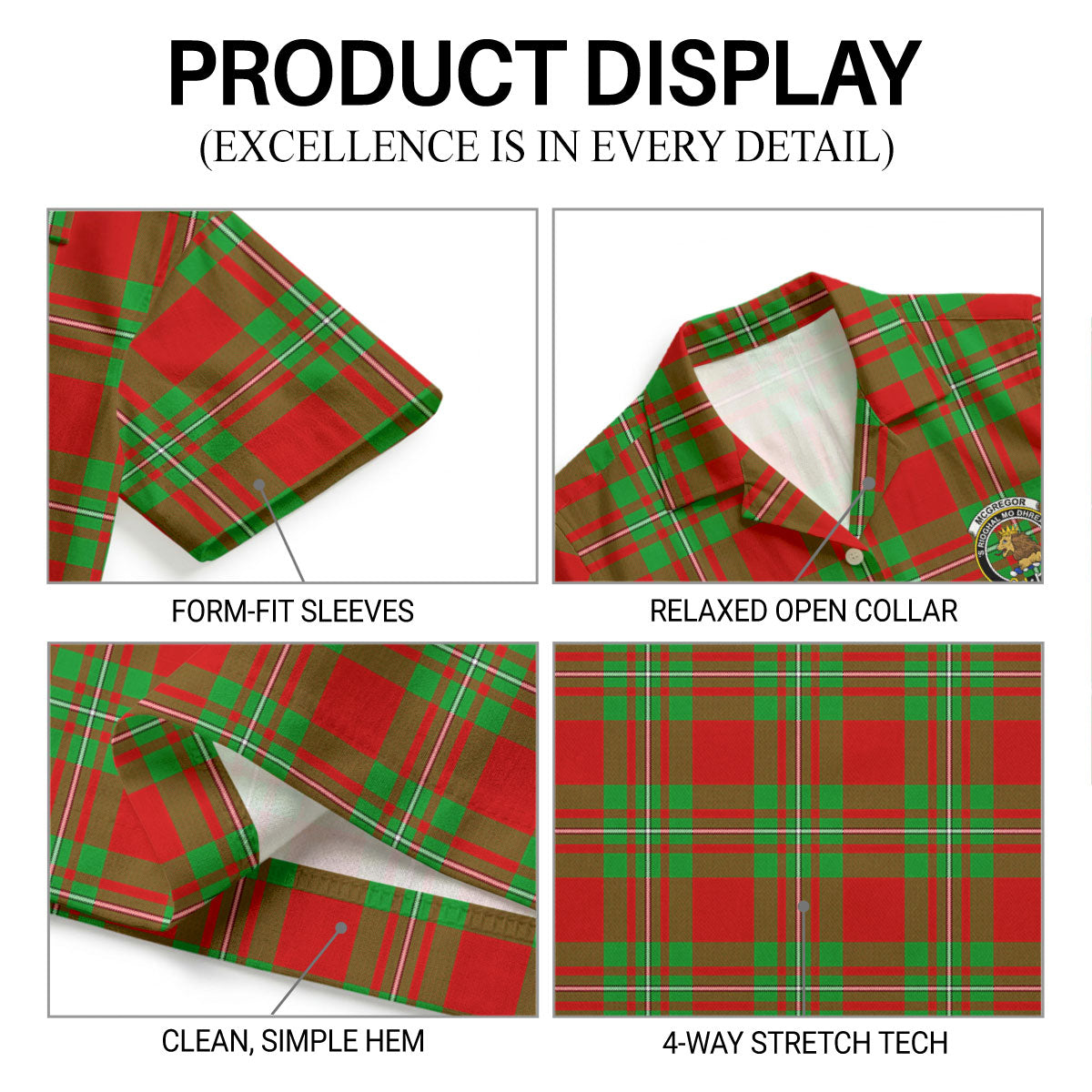 McGregor Modern Tartan Crest Hawaiian Shirt