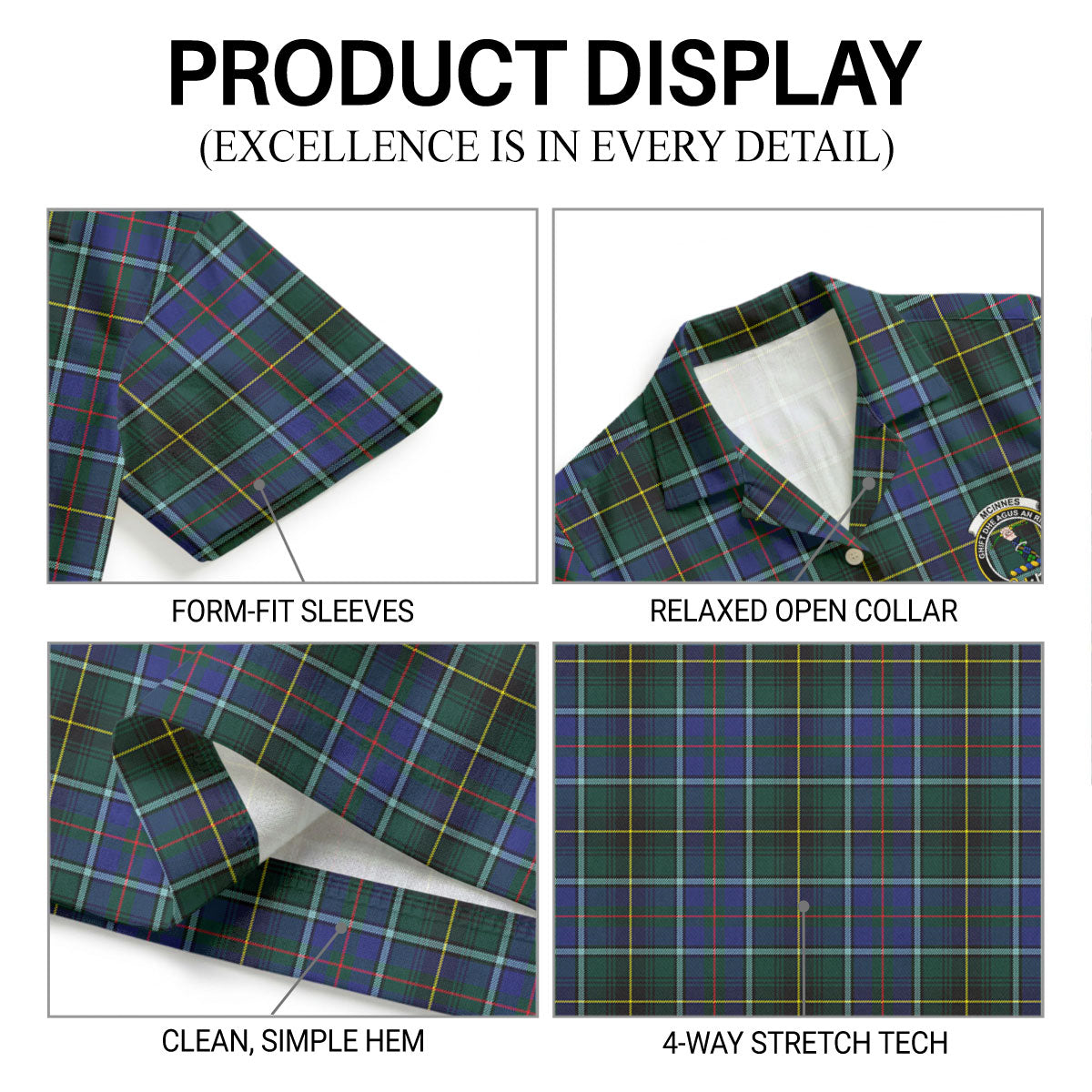 McInnes Modern Tartan Crest Hawaiian Shirt