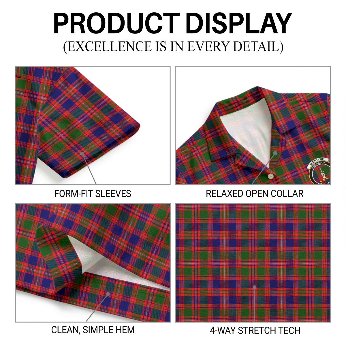 McIntyre Modern Tartan Crest Hawaiian Shirt