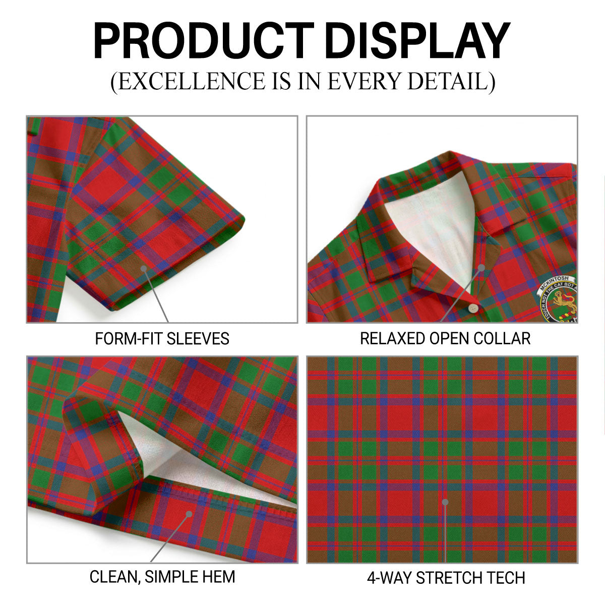 McKintosh Modern Tartan Crest Hawaiian Shirt