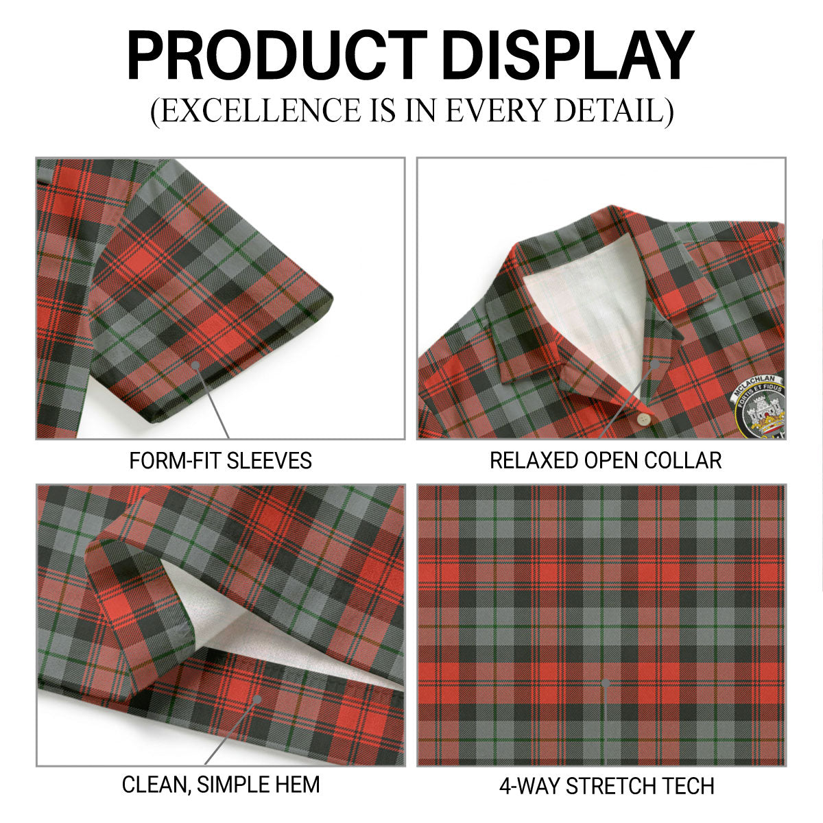 McLachlan Weathered Tartan Crest Hawaiian Shirt