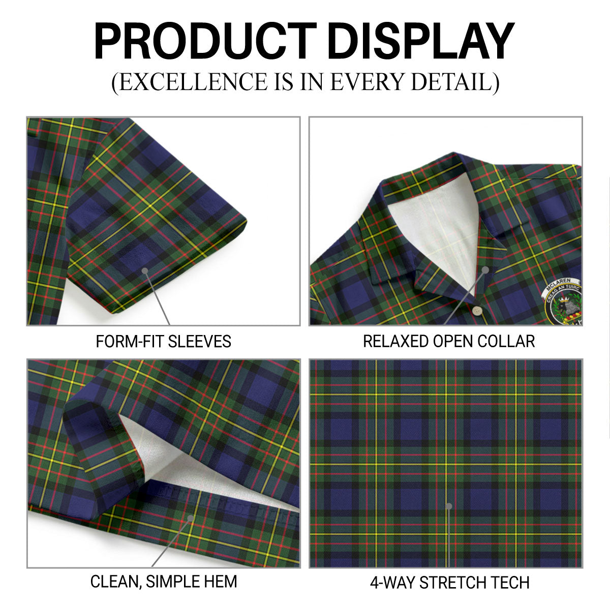 McLaren Modern Tartan Crest Hawaiian Shirt