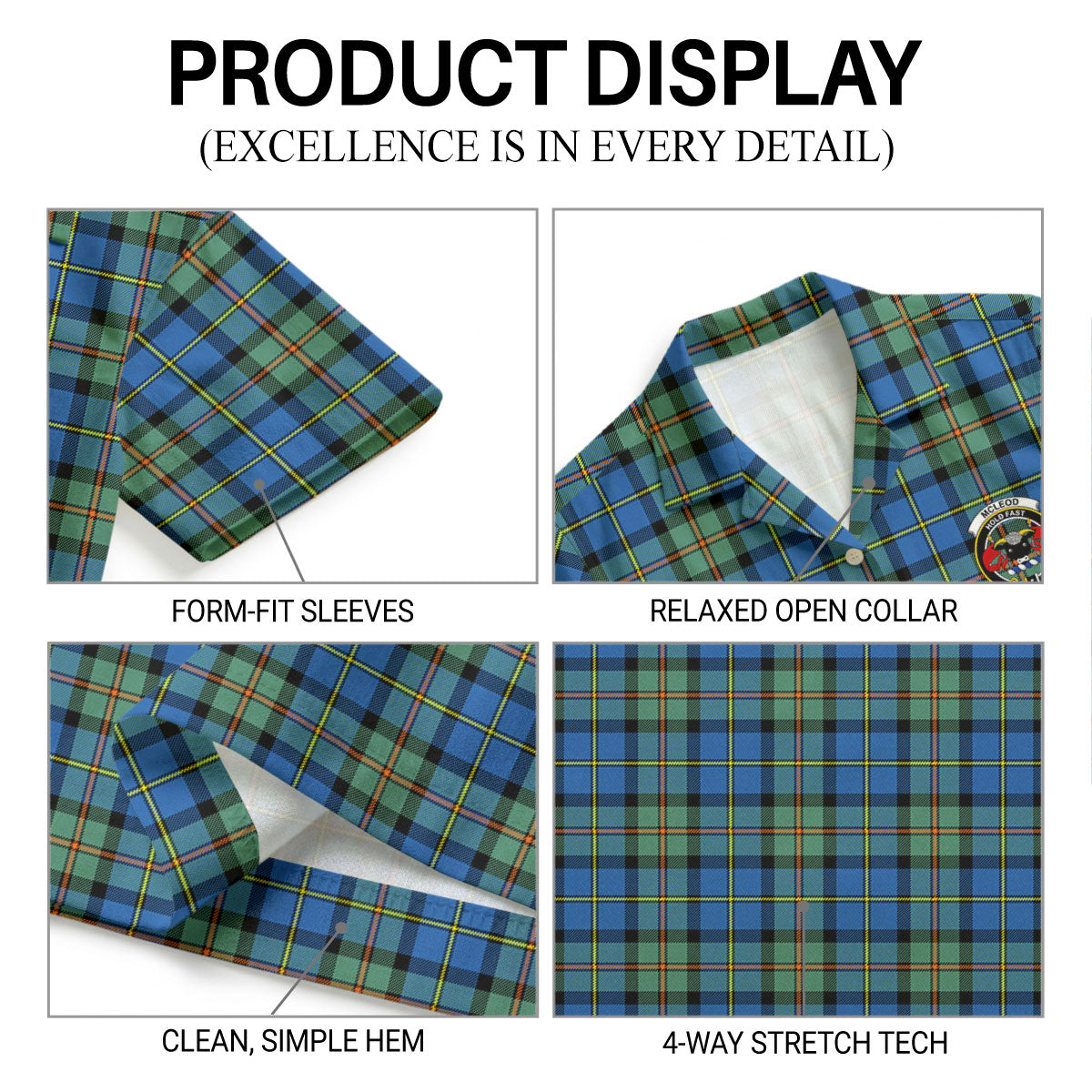 McLeod of Harris Ancient Tartan Crest Hawaiian Shirt