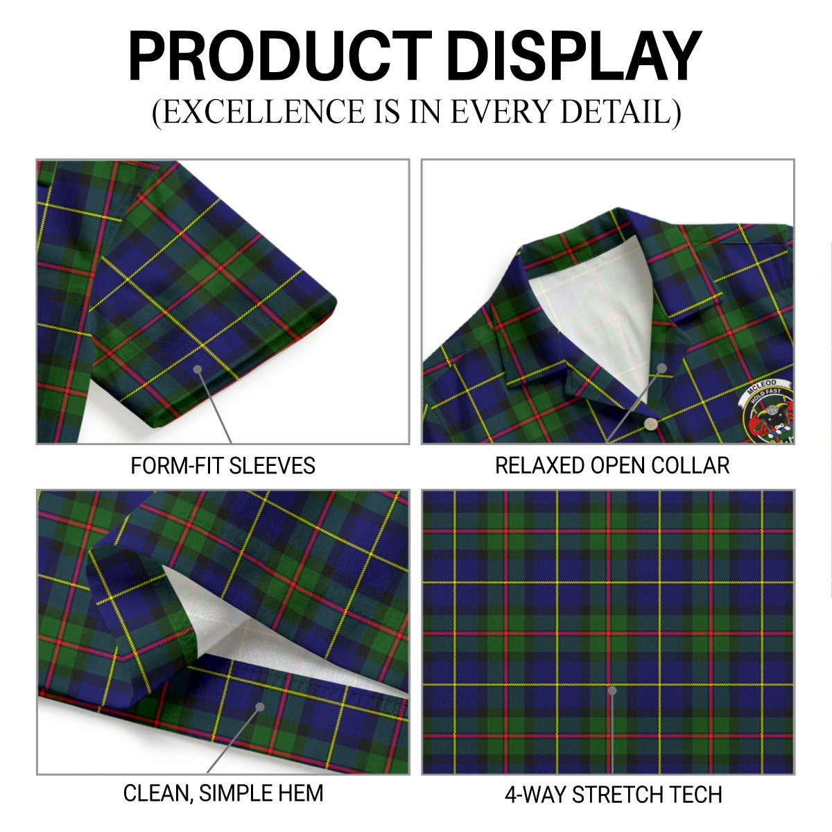McLeod of Harris Modern Tartan Crest Hawaiian Shirt