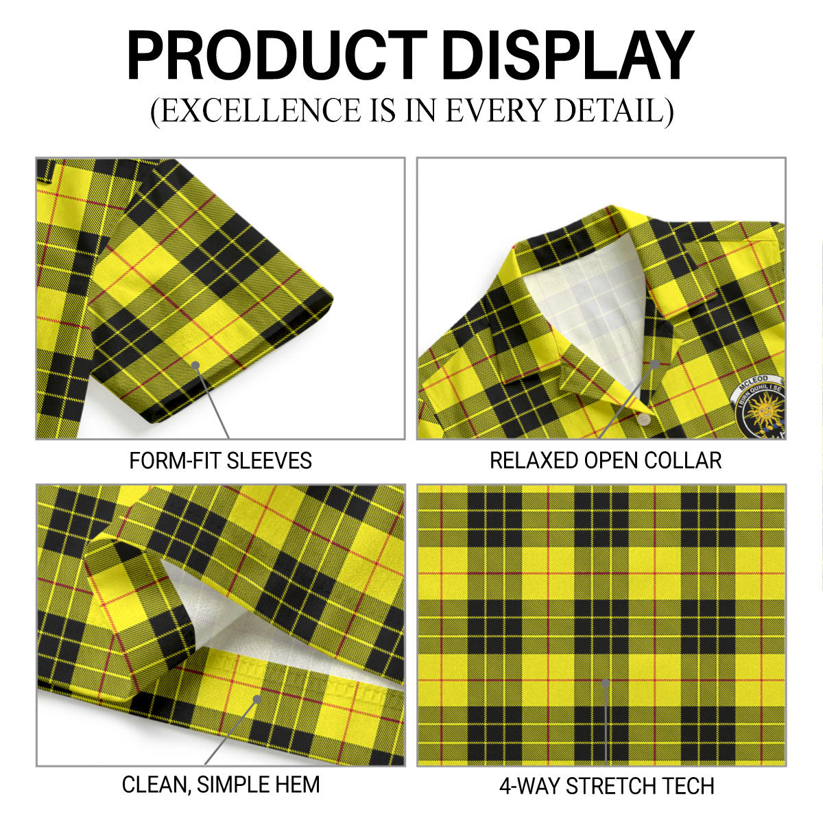 McLeod of Lewis Modern Tartan Crest Hawaiian Shirt