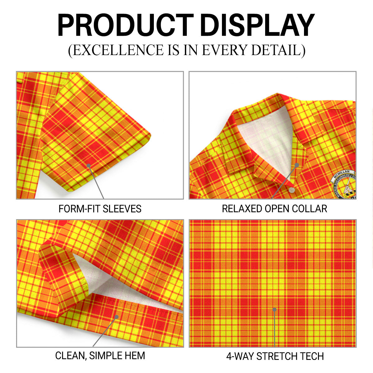 McMillan Clan Tartan Crest Hawaiian Shirt