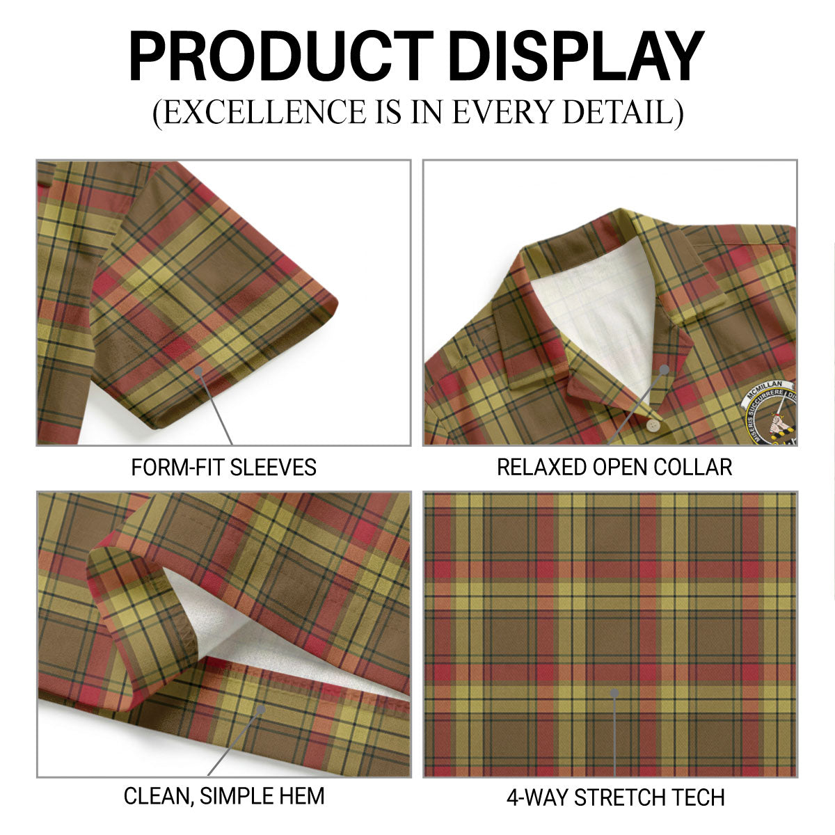 McMillan Old Weathered Tartan Crest Hawaiian Shirt
