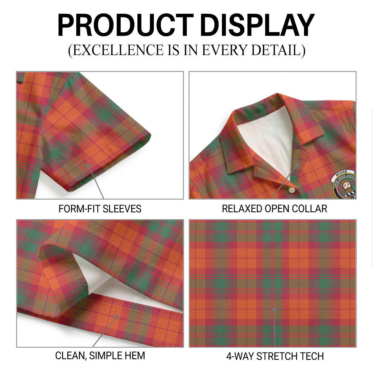 McNab Ancient Tartan Crest Hawaiian Shirt