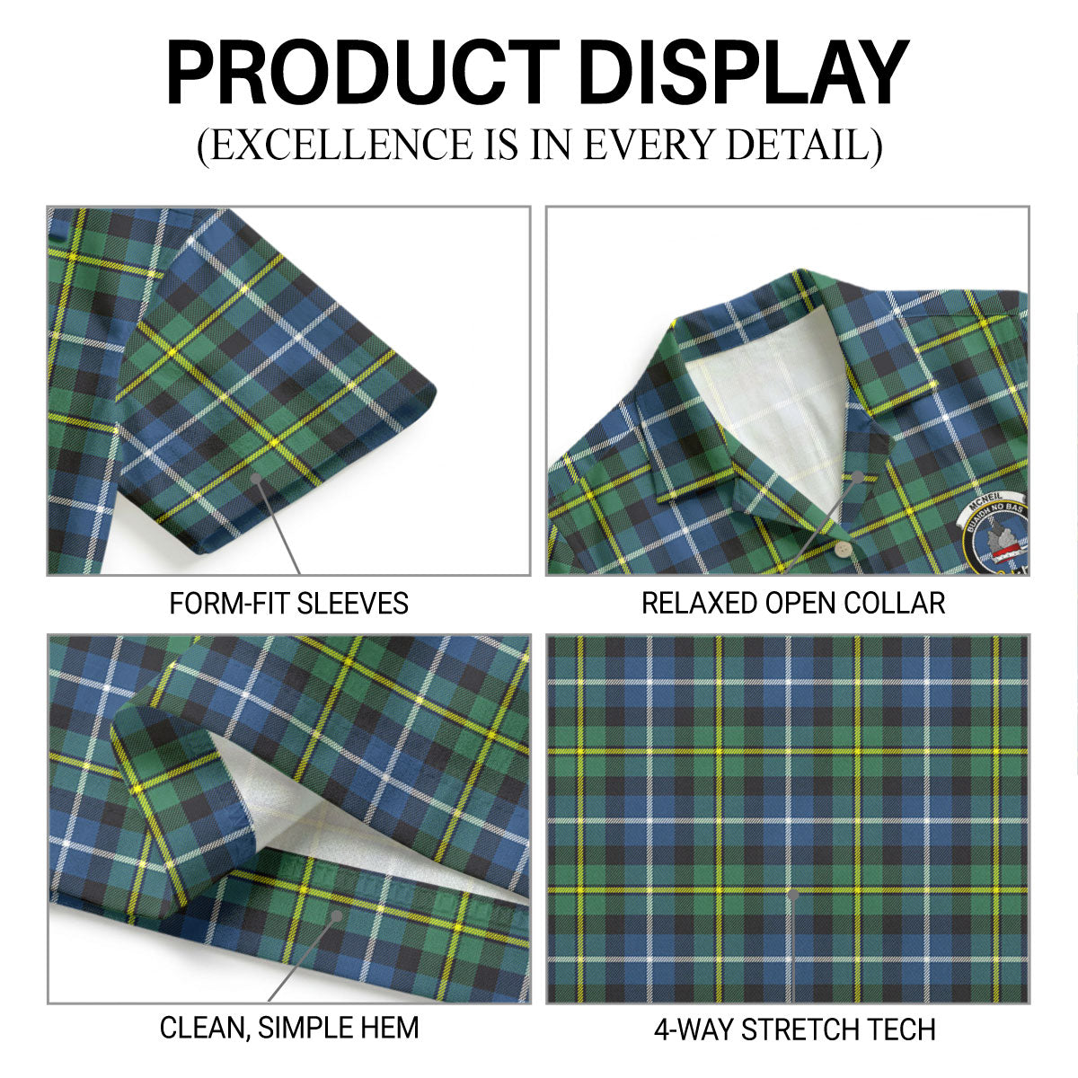 McNeil of Barra Ancient Tartan Crest Hawaiian Shirt
