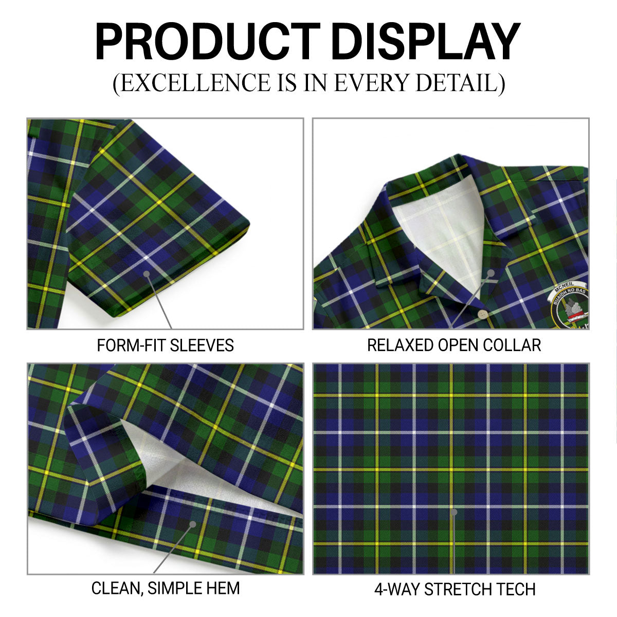 McNeil of Barra Modern Tartan Crest Hawaiian Shirt