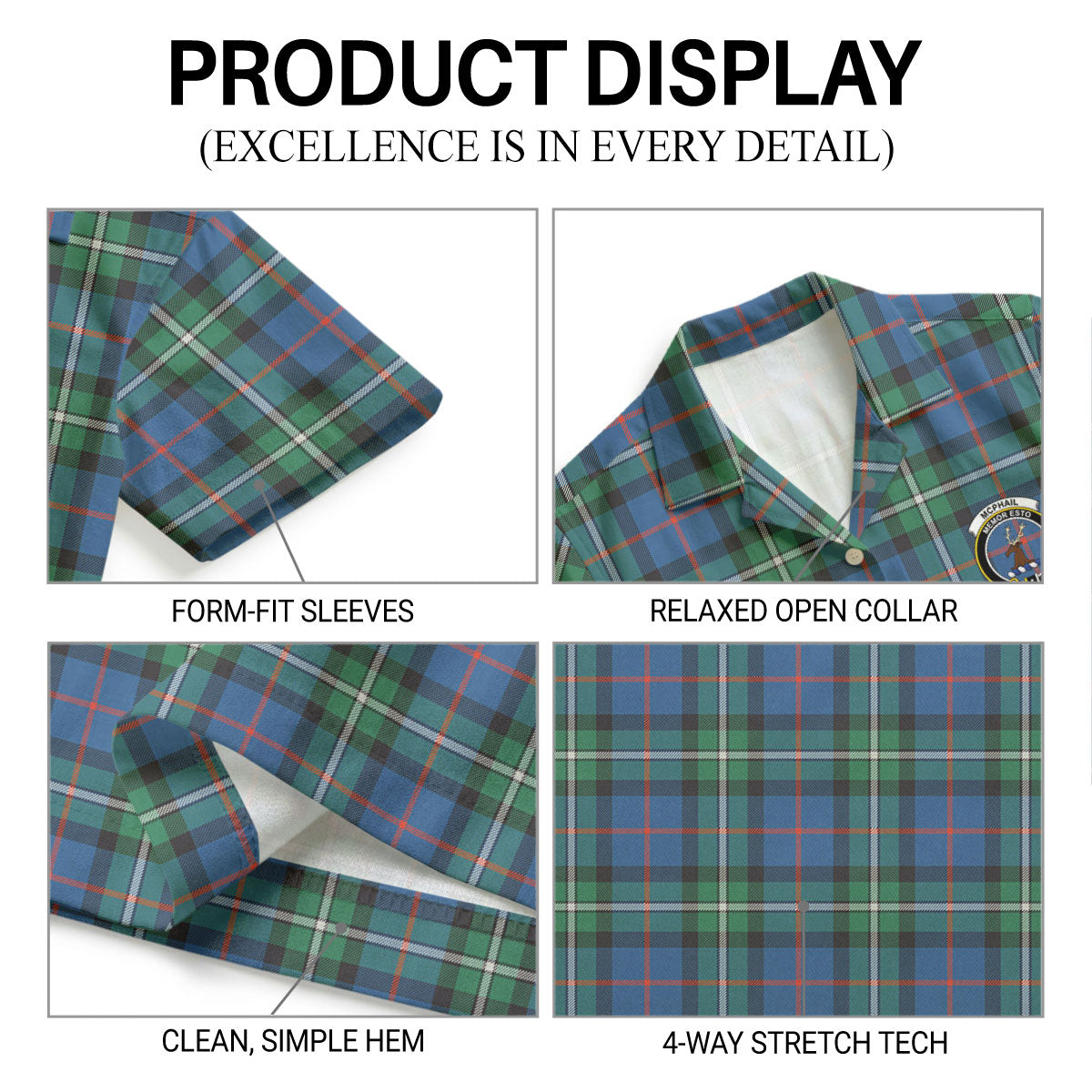 McPhail Hunting Ancient Tartan Crest Hawaiian Shirt