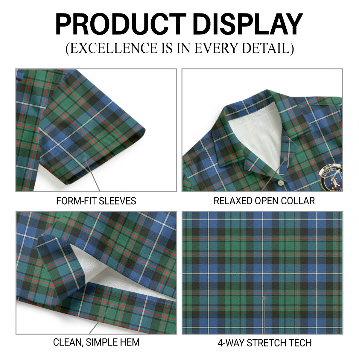 McRae Hunting Ancient Tartan Crest Hawaiian Shirt