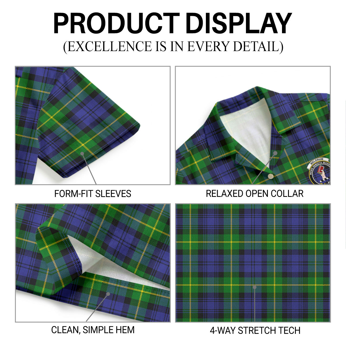 Meldrum Tartan Crest Hawaiian Shirt