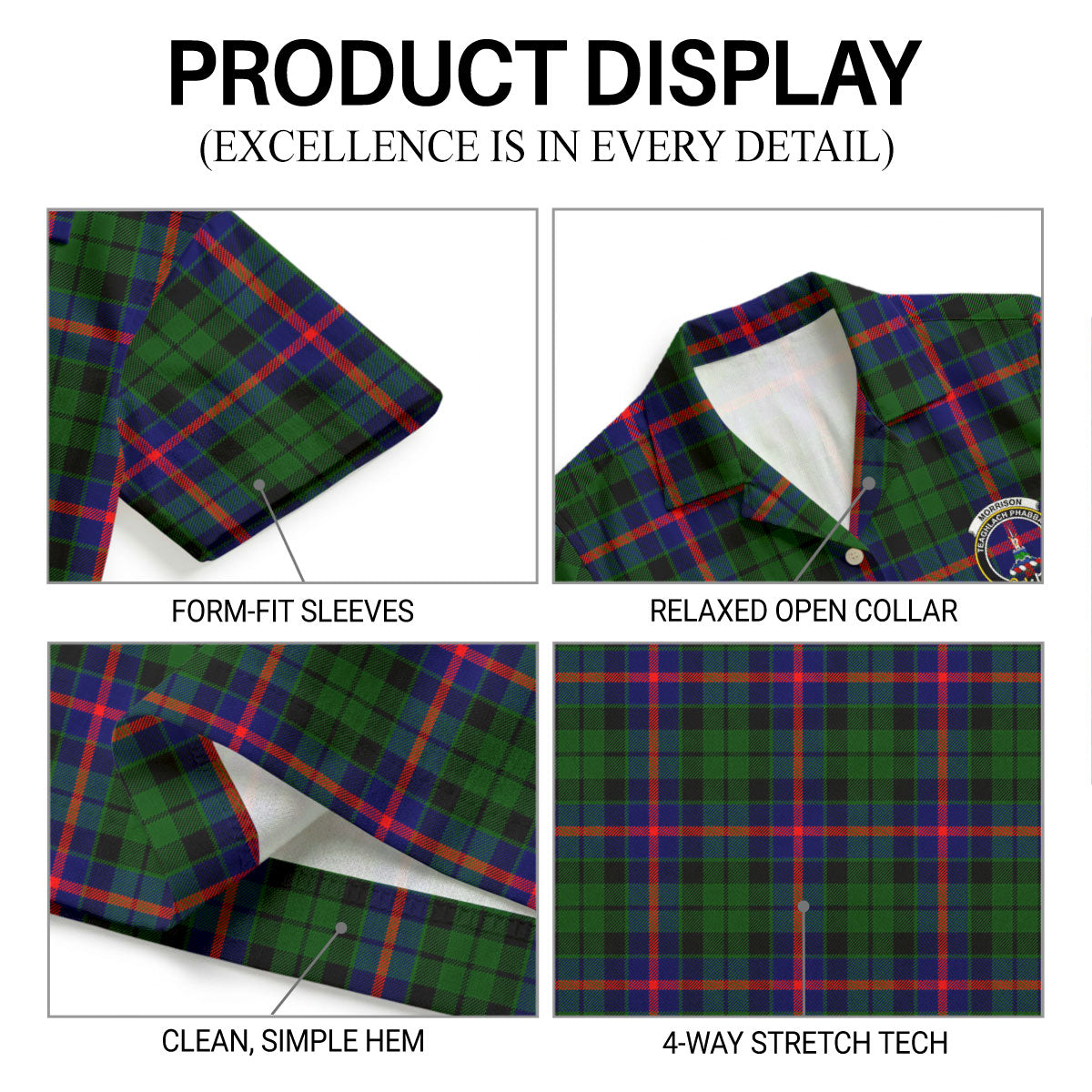 Morrison Modern Tartan Crest Hawaiian Shirt