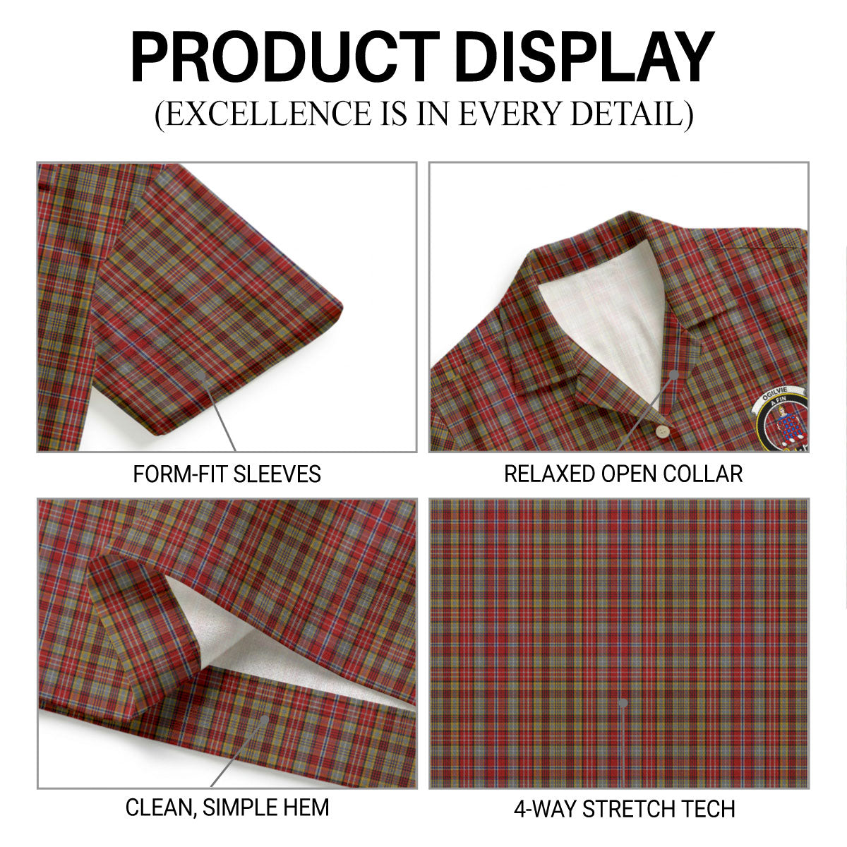 Ogilvie Tartan Crest Hawaiian Shirt