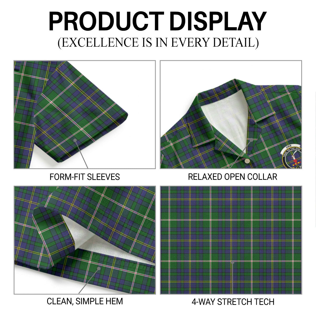 Orr Tartan Crest Hawaiian Shirt