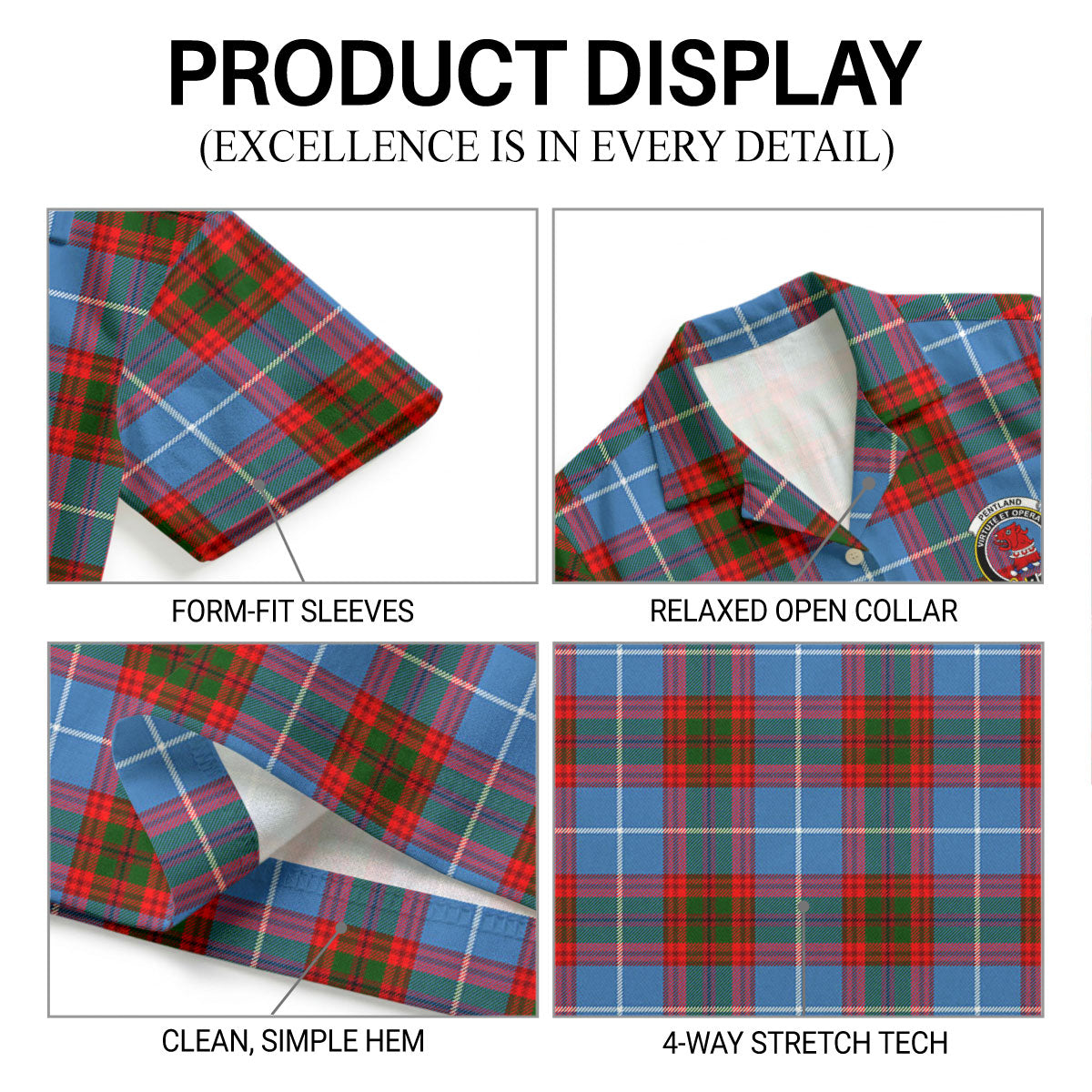 Pentland Tartan Crest Hawaiian Shirt