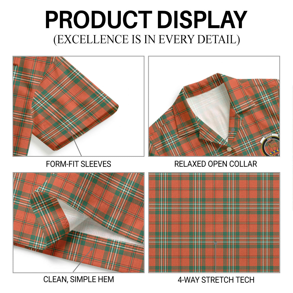 Scott Ancient Tartan Crest Hawaiian Shirt