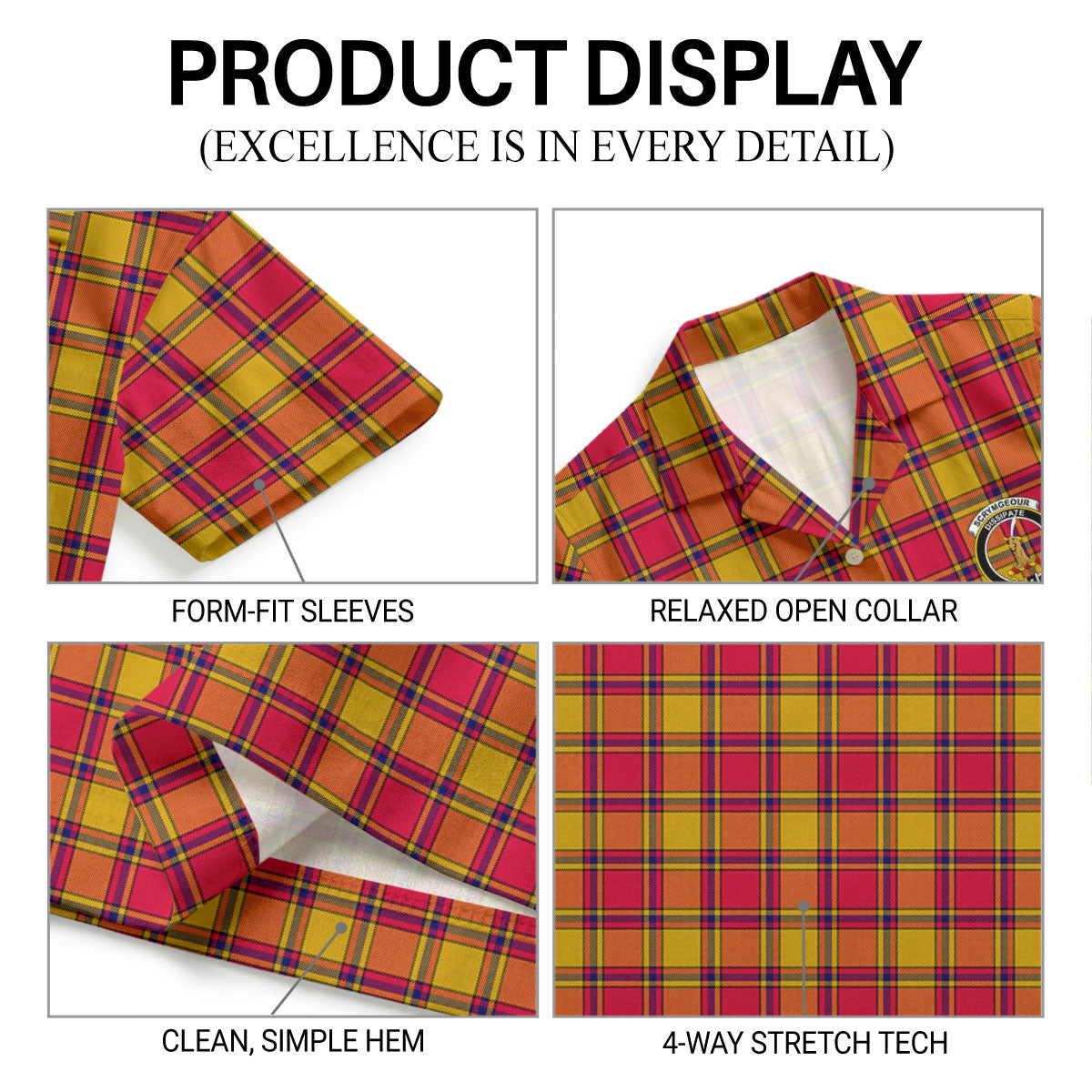 Scrymgeour Tartan Crest Hawaiian Shirt