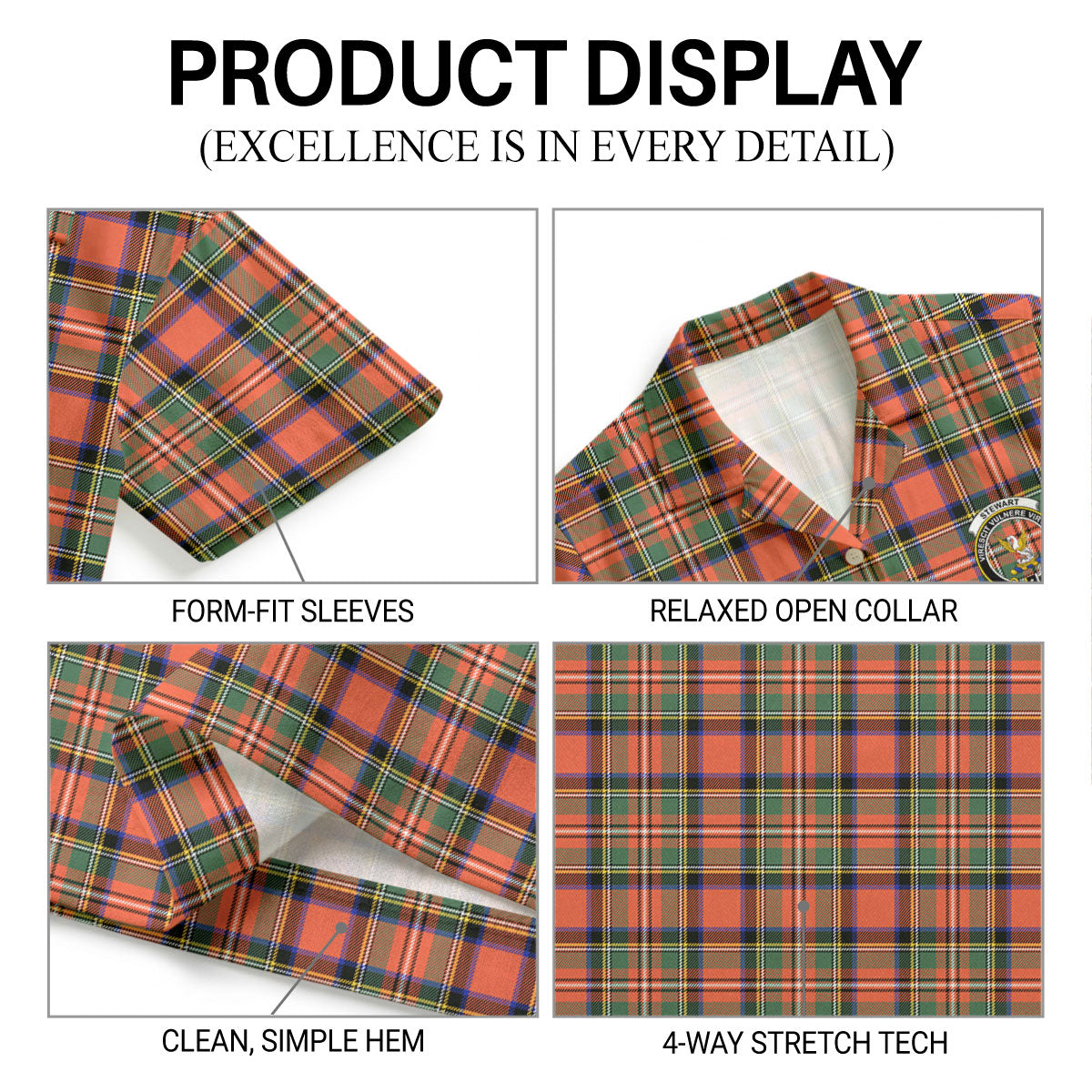 Stewart Royal Ancient Tartan Crest Hawaiian Shirt